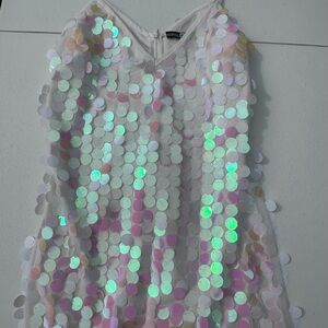 Boohoo Iridescent Sequin Mini Dress
